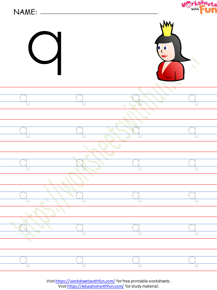 english preschool alphabet letter q worksheet 5